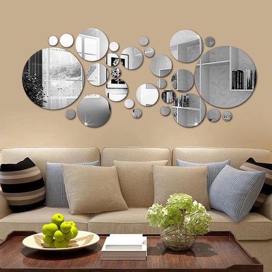 Acrylic Big Circle Mirror Set – Decorative Wall Mirrors 10x10 Inches | Islamic Gifts Shop Saudi Arabia