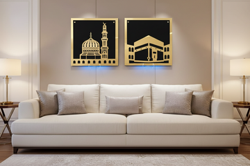طقم تعليق جداري إسلامي للكعبة المشرفة والروضة الشريفة ﷺ - ديكور إسلامي مقدس