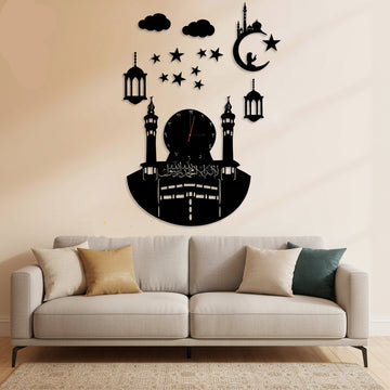 ساعة حائط مكة الإسلامية المميزة – بتصميم المعلم الذهبي