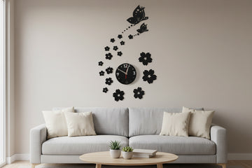 Acrylic Butterfly Wall Clock Large Modern Decorative Wall Clock
