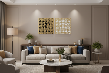 Premium Islamic Wall Art – Allah Calligraphy in Gold & White ( Wood + Acrylic )