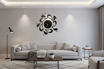 ساعة حائط خشبية كبيرة بتصميم جديد يمكنك تركيبها بنفسك 89 × 89 سم من خشب MDF مع ضمان لمدة سنة واحدة