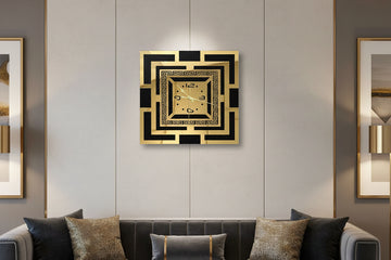 ساعة حائط أكريليك فاخرة 30 × 30 سم، ساعة حائط مزخرفة لغرفة المعيشة وغرفة النوم السعودية