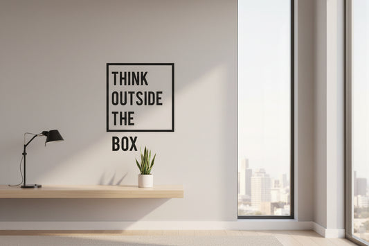 Think Outside The Box Motivational Wall Art 3mm Lasani Wood Office Decor 2 Sets