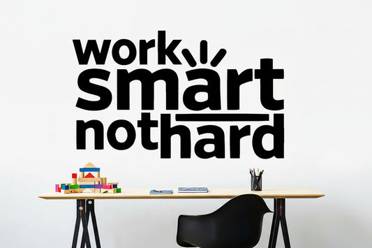 Work Smart Not Hard Inspirational Office Wall Decor 127 x 127 cm Wooden Motivational Wall Art