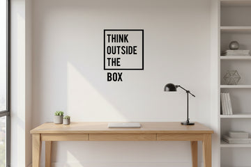 Think Outside The Box Motivational Wall Art 3mm Lasani Wood Office Decor 2 Sets