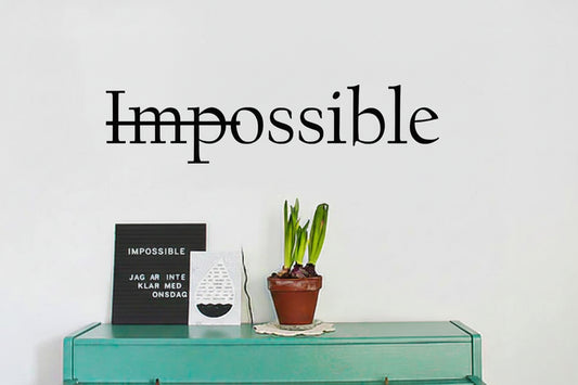 Possible Impossible Inspirational Office Wall Decor 120 x 40 cm Motivational Wooden Wall Art