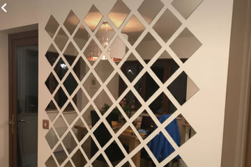 Acrylic Mirror Wall Decor 10x10 cm Self Adhesive Acrylic Mirror Tiles Home Decoration KSA