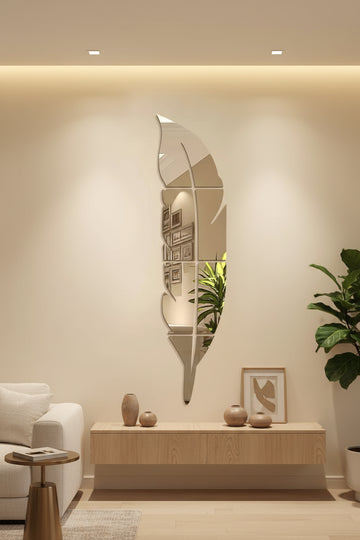 Premium Acrylic Leaf Mirror Wall Decor Modern Home Decoration KSA