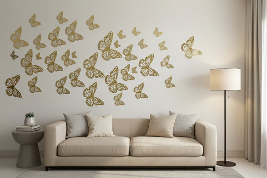 New Style Acrylic Mirror Butterflies Wall Decor Set 3x3 to 10x10 Inches DIY Home Decoration KSA