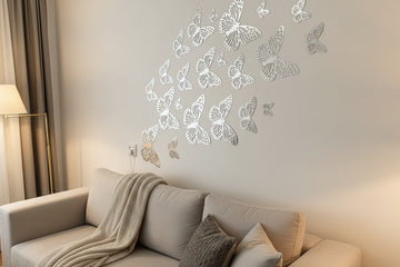 New Style Acrylic Mirror Butterflies Wall Decor Set 3x3 to 10x10 Inches DIY Home Decoration KSA
