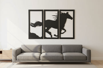 ديكور حائط خشبي فاخر - مشهد حصان 91x61 سم مادة MDF